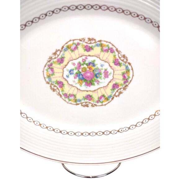 Vintage American Limoges Delight Oval Dinner Platter 22K Gold On Rim - 13.5x10 - Picture 7 of 7